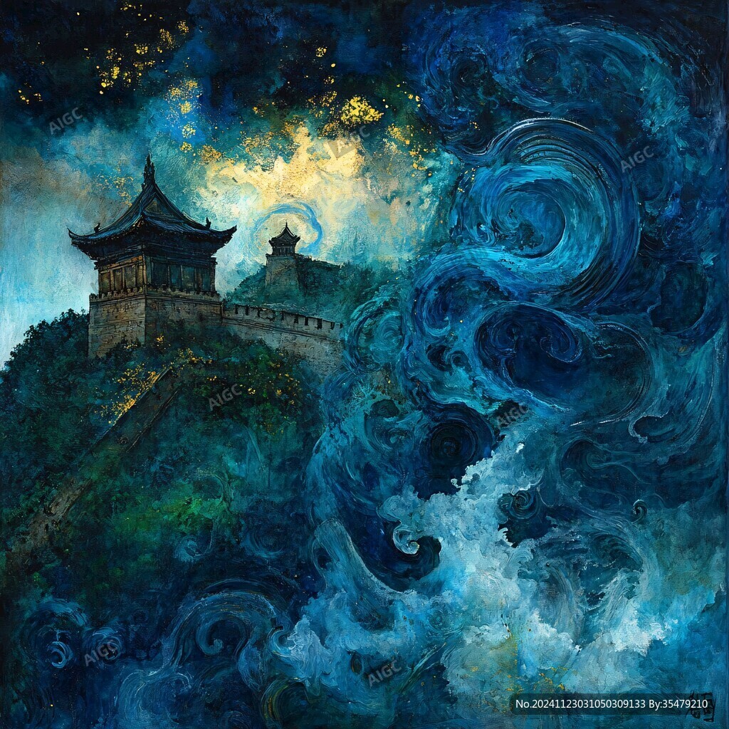 鳳凰時(shí)雨地標(biāo)插畫(huà)