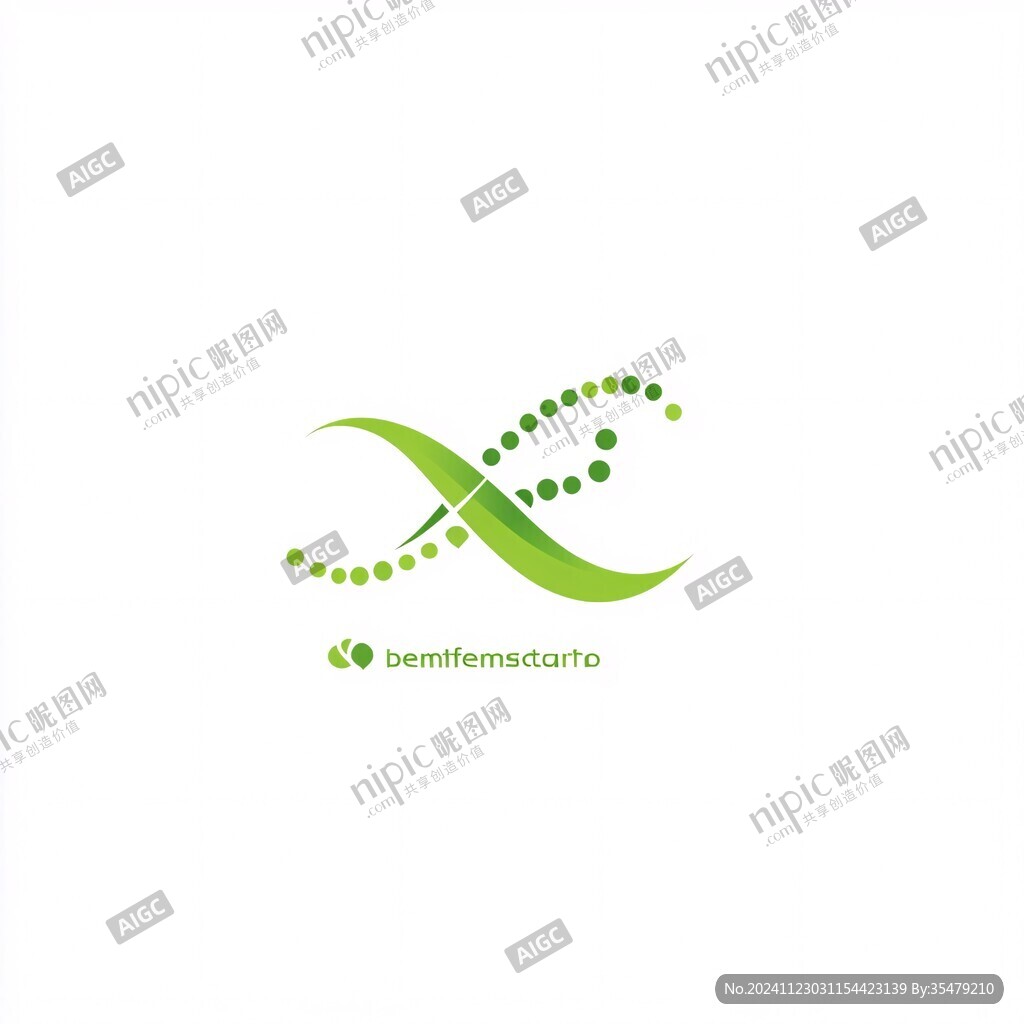 線條綠葉logo