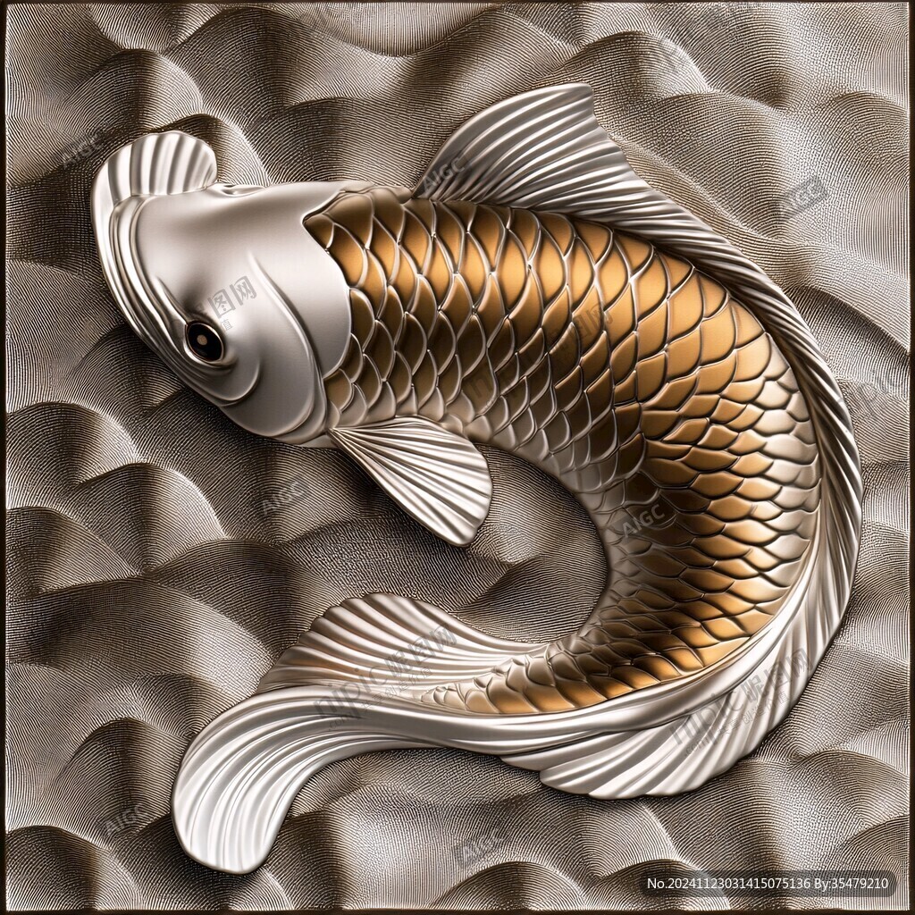 3d浮雕金魚(yú)鯉魚(yú)