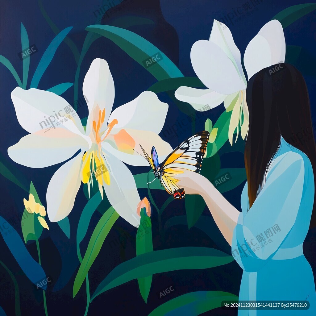 百合包裝插畫