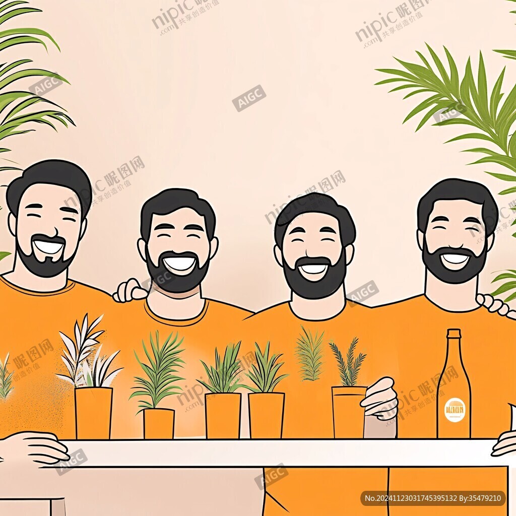 朋友吃飯插畫