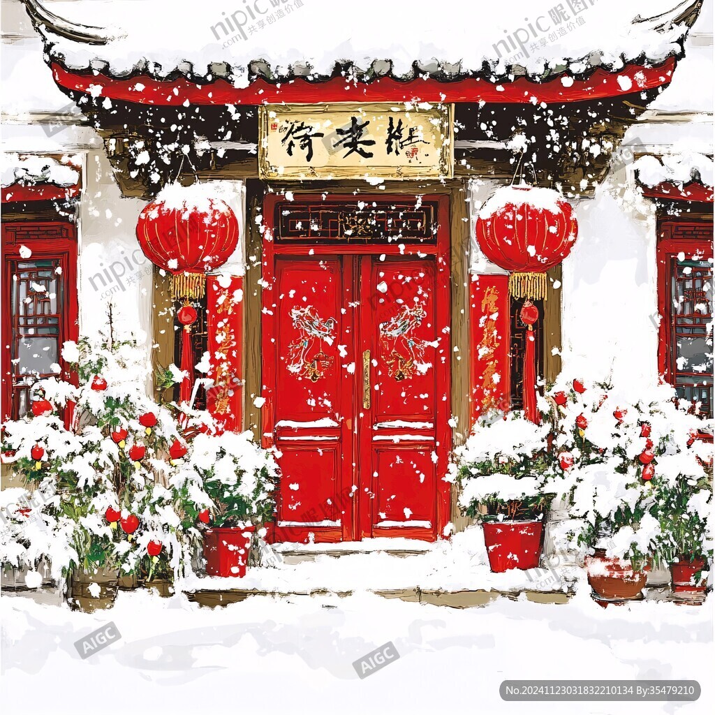 春節(jié)東北人家大門