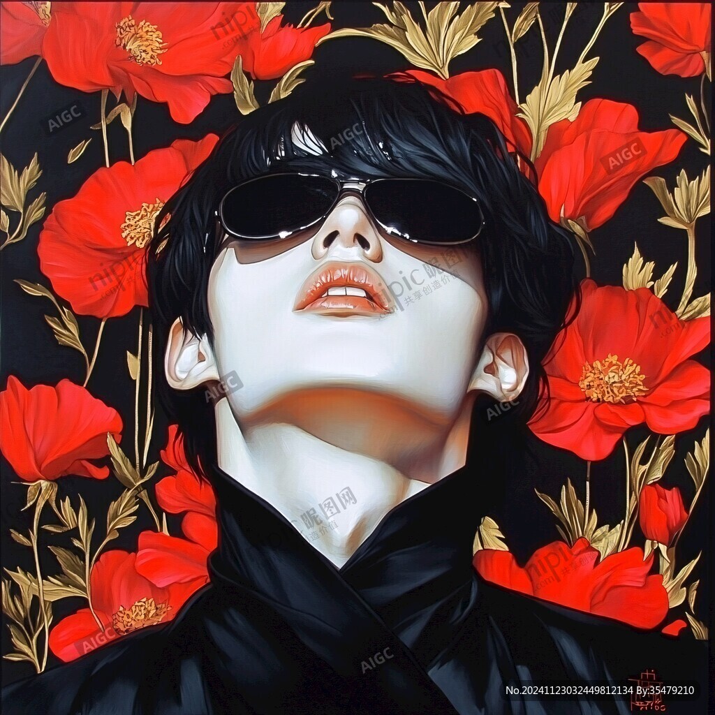 手繪墨鏡男