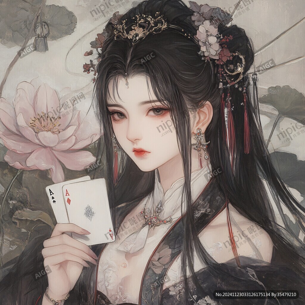 古風美女頭像插畫封面