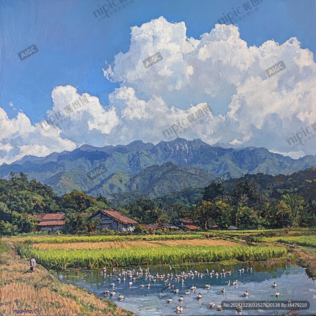 南方鄉(xiāng)村油畫