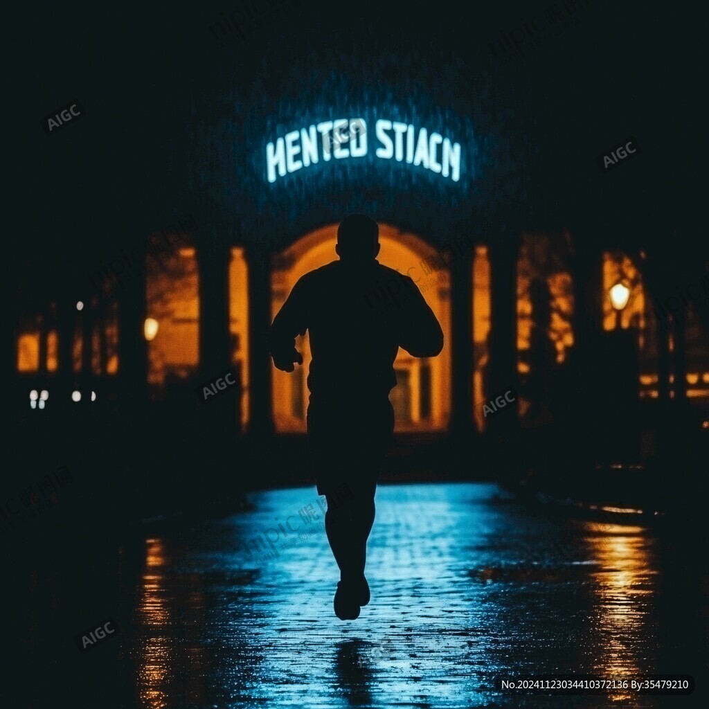 夜色中行走的人