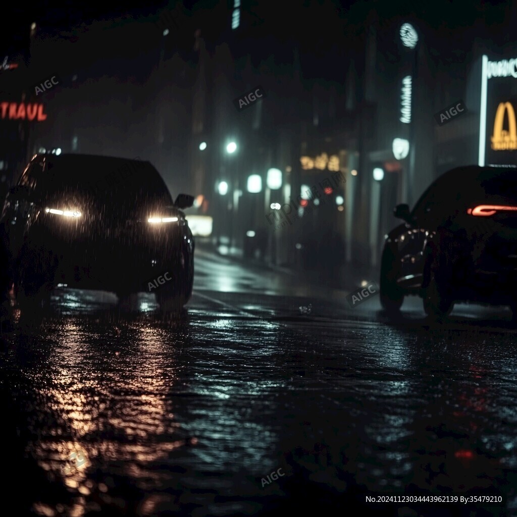 雨夜行人與車輛