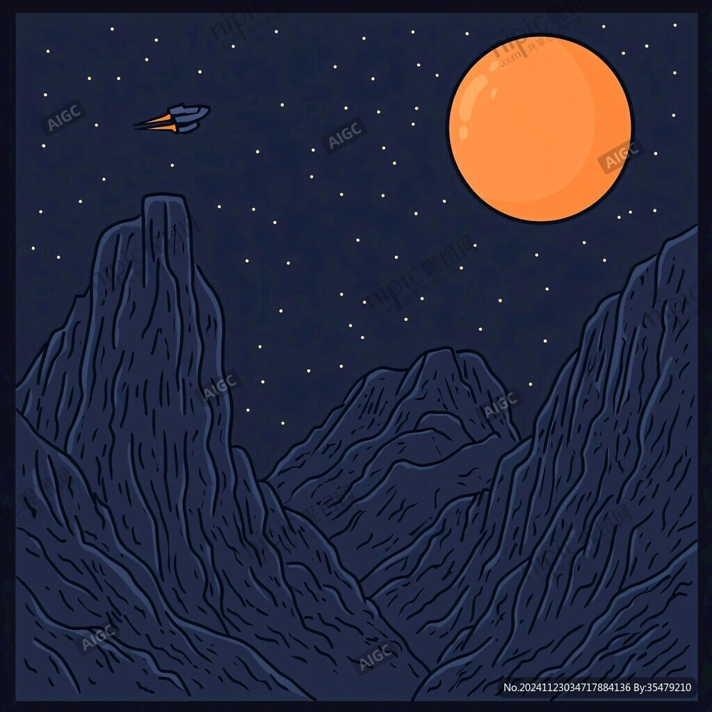 夜晚山峰