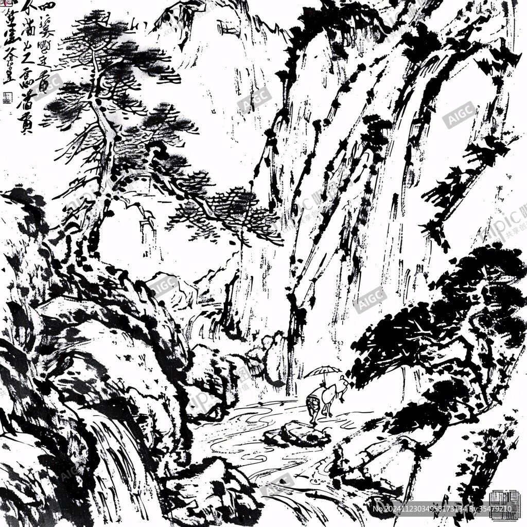 聽(tīng)瀑圖