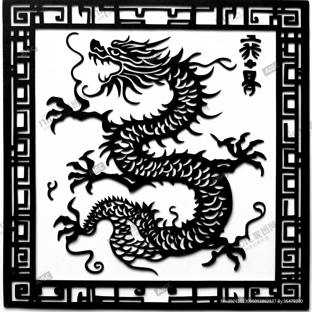 龍年立體窗貼