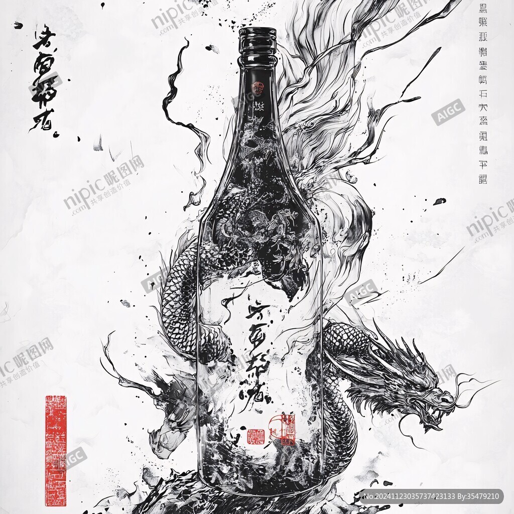 功夫酒插畫