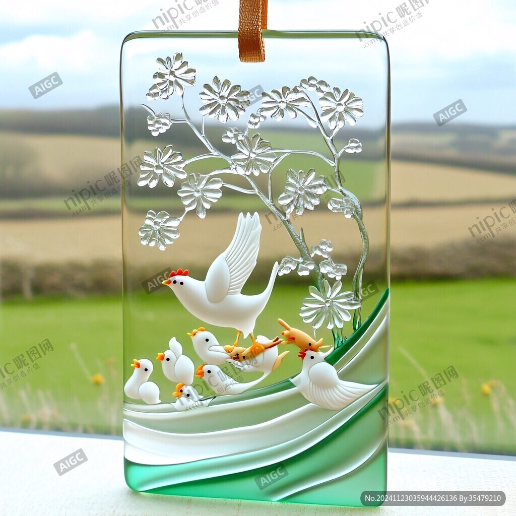 工藝玻璃花鳥