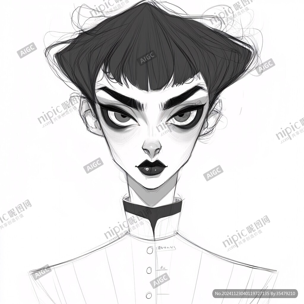 黑白人物插畫(huà)