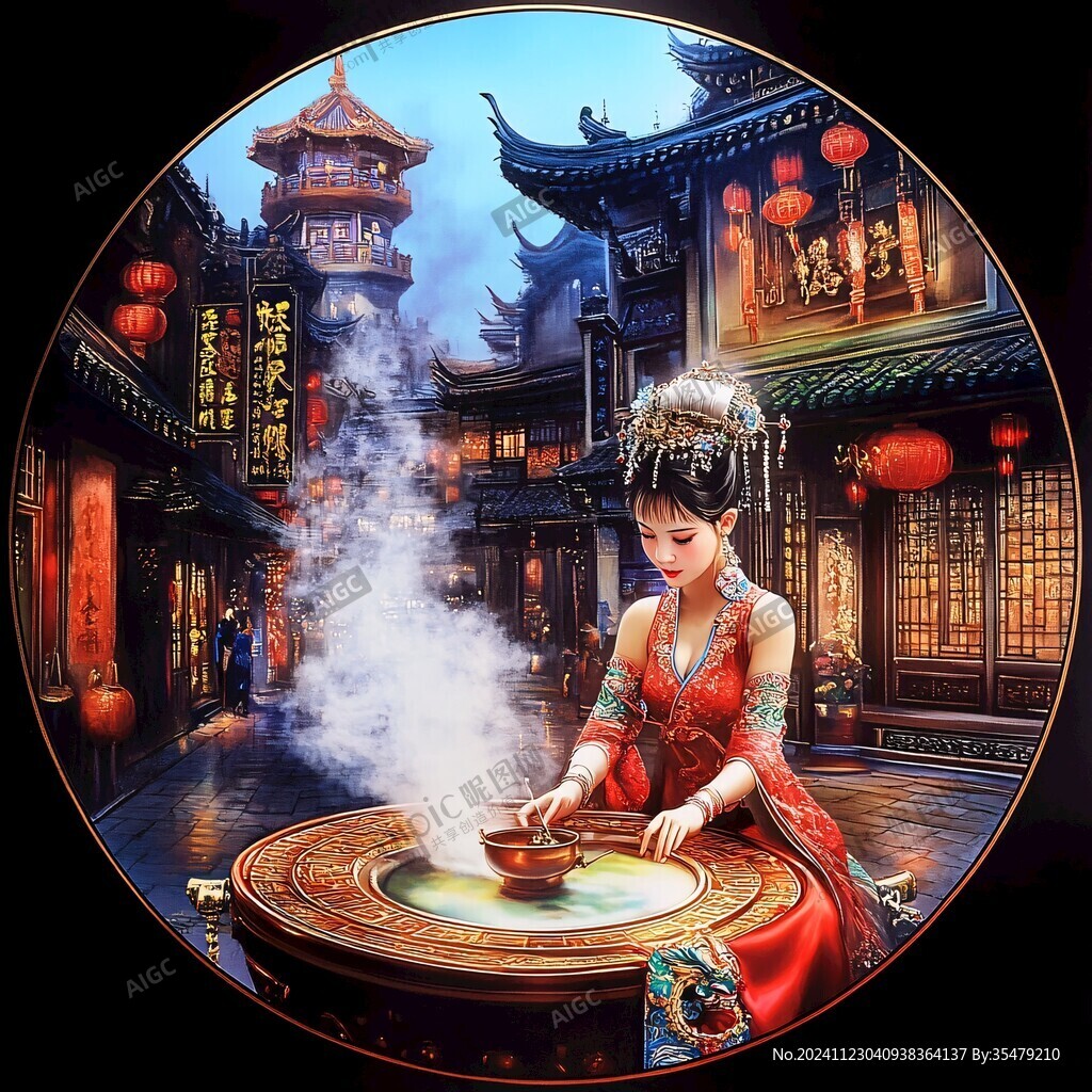 簸箕炊燈箱畫