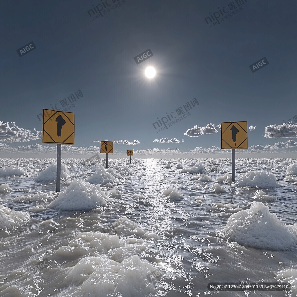 雪地里的交通標志