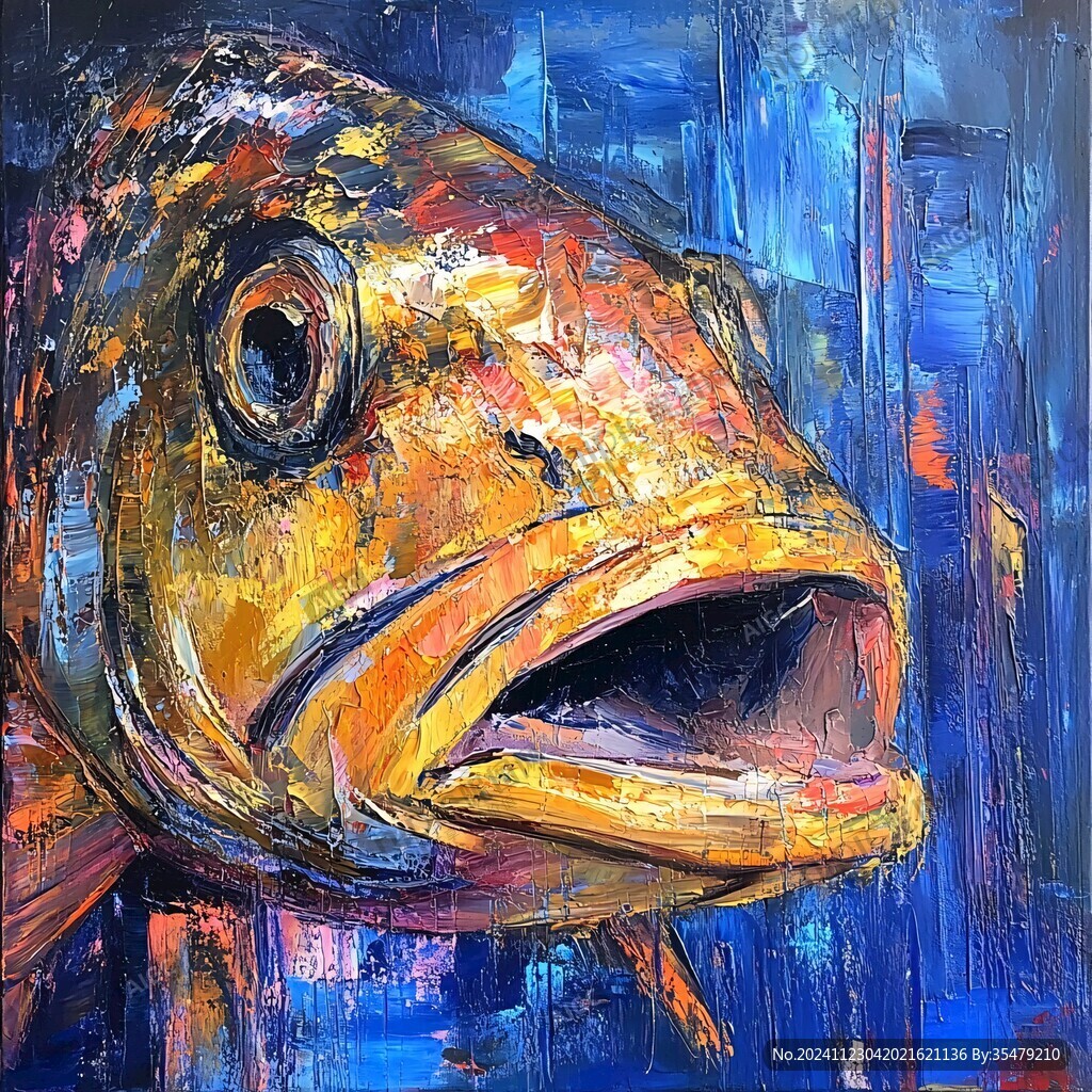 魚油畫