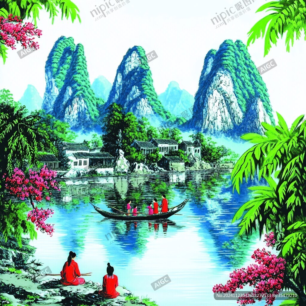 山水人物畫風景裝飾畫