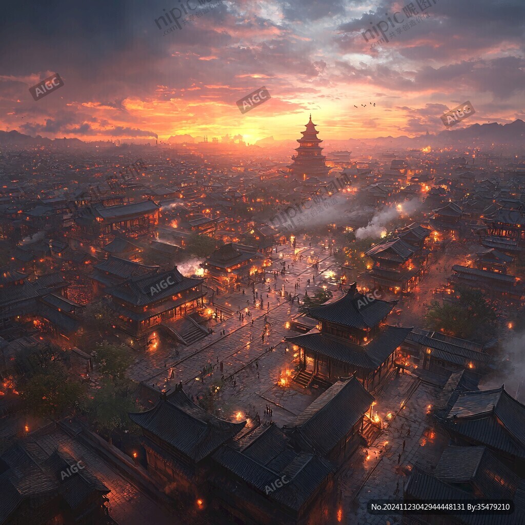 古城朝霞