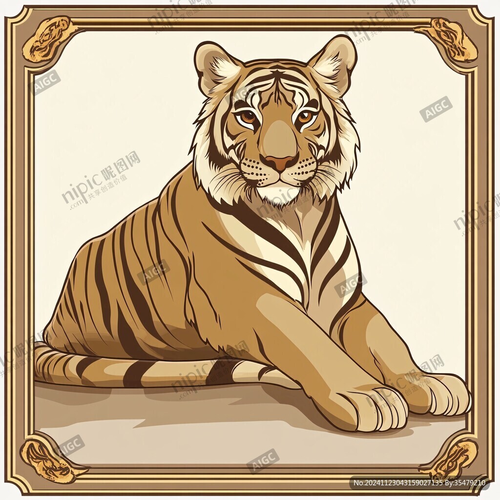 虎元素插畫