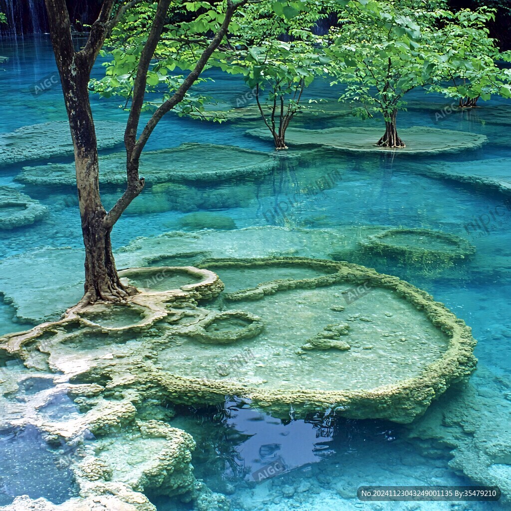 藍色鈣華水池