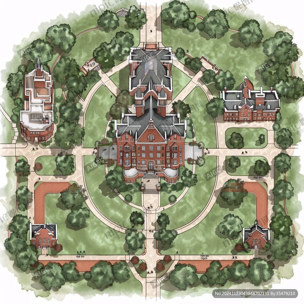 交通大學建筑插畫