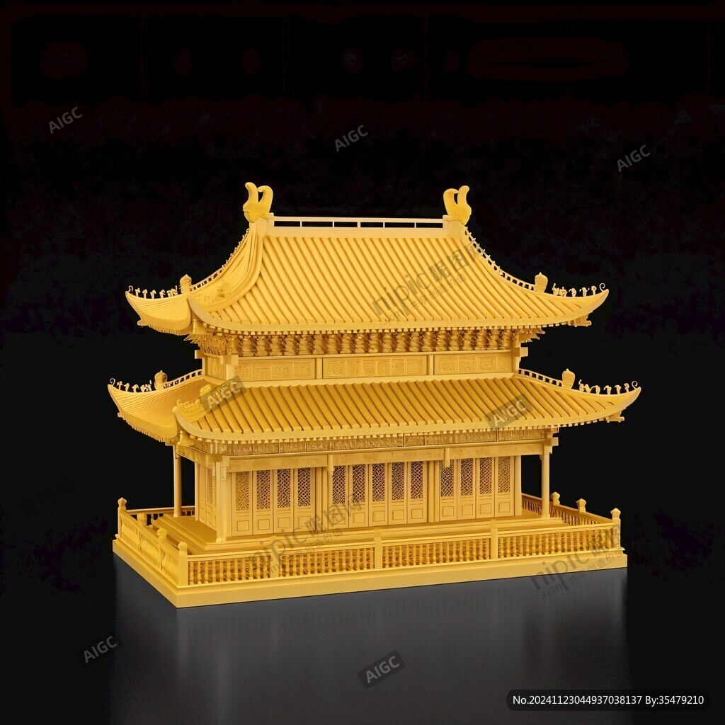 金黃色琉璃瓦雙重檐亭