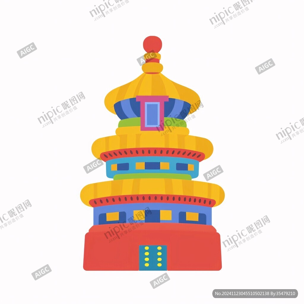 祈年殿建筑插畫