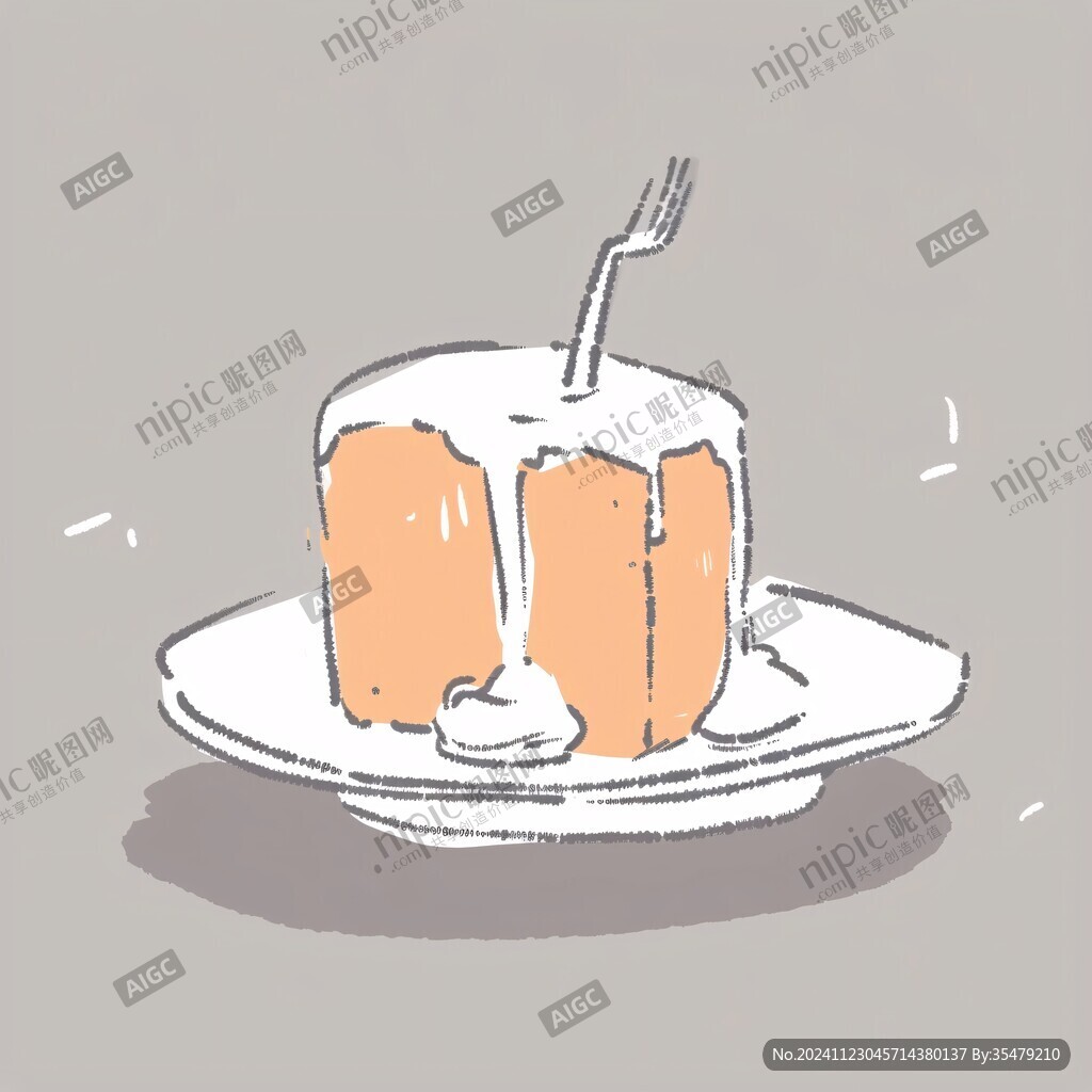 手繪水塔糕插畫(huà)