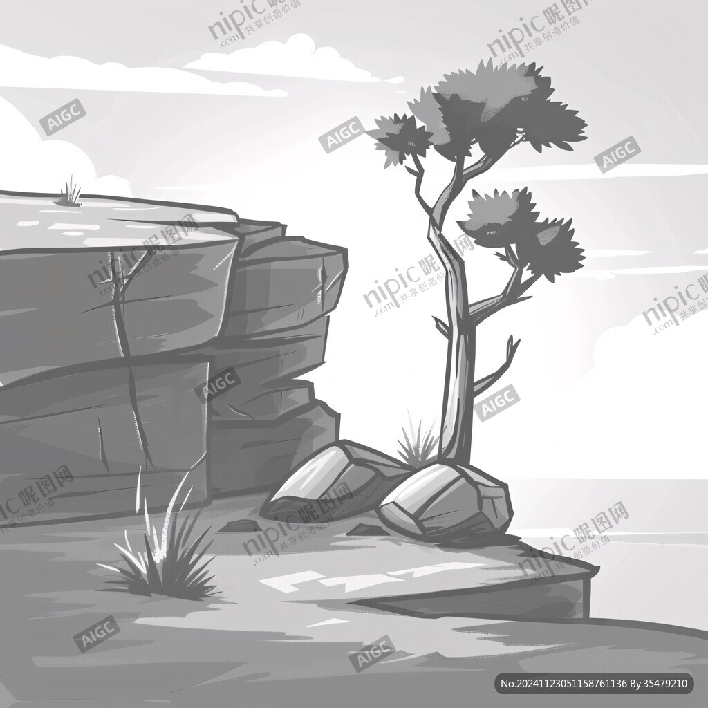石林插畫宣傳素材背景