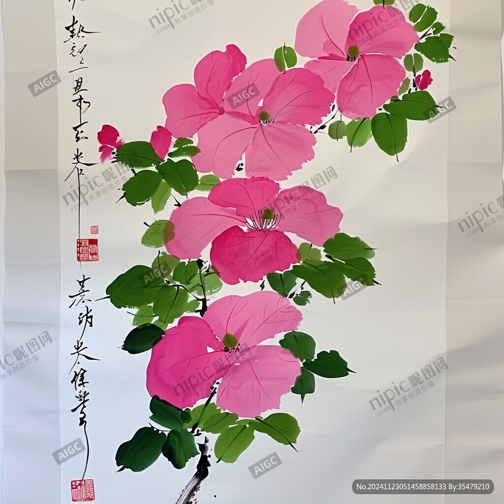寫意畫牽牛花