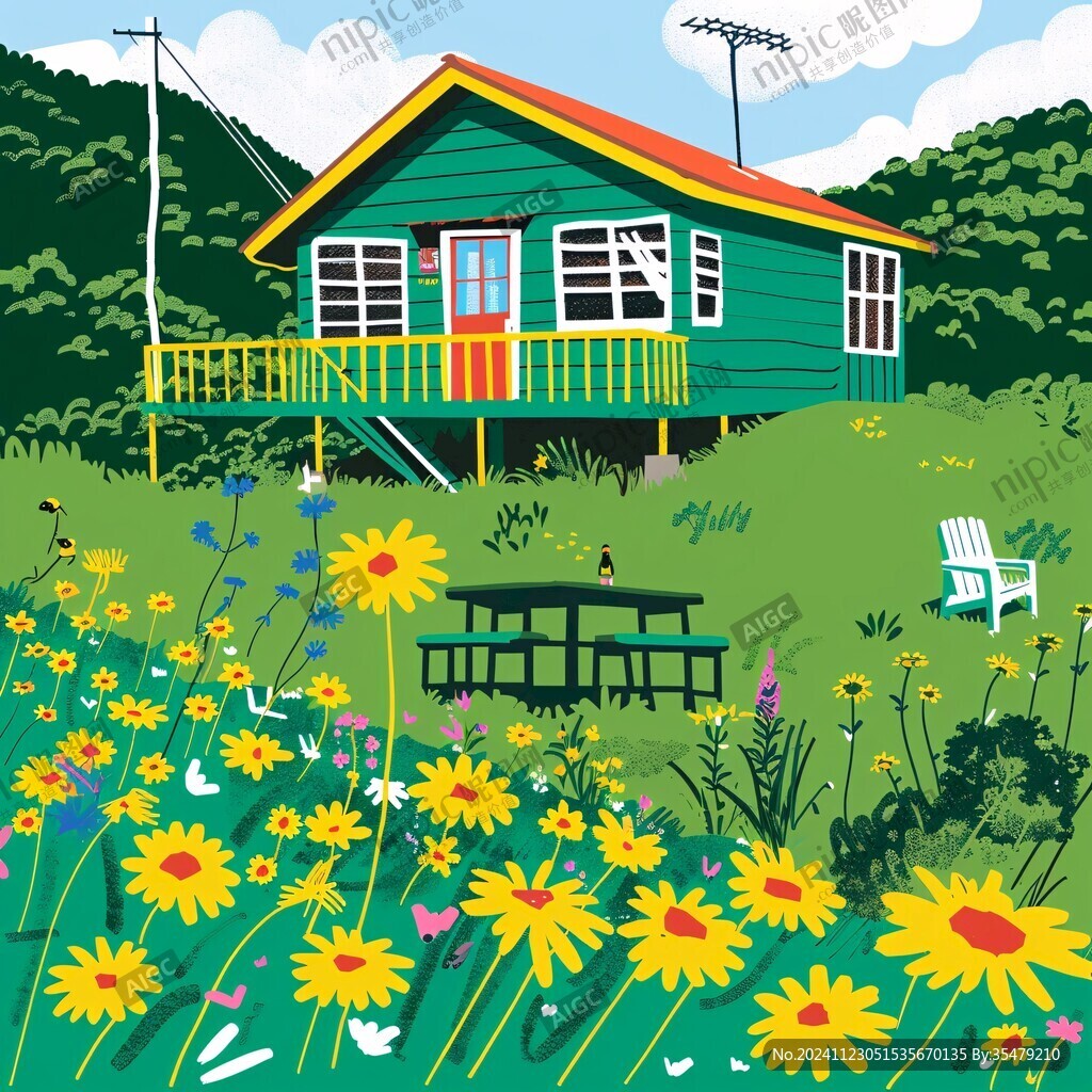 黃色小屋插圖