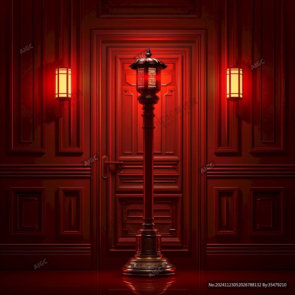 紅色壁燈