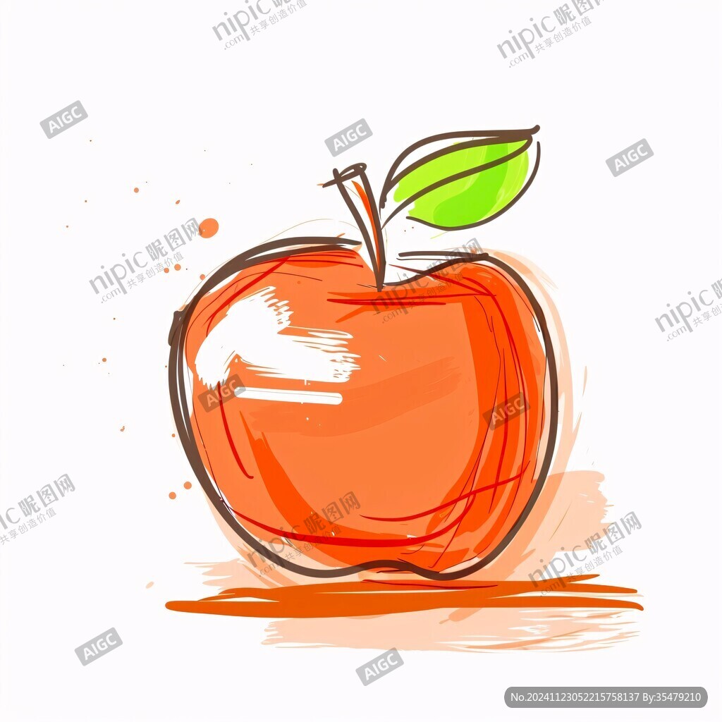 手繪卡通紅蘋(píng)果