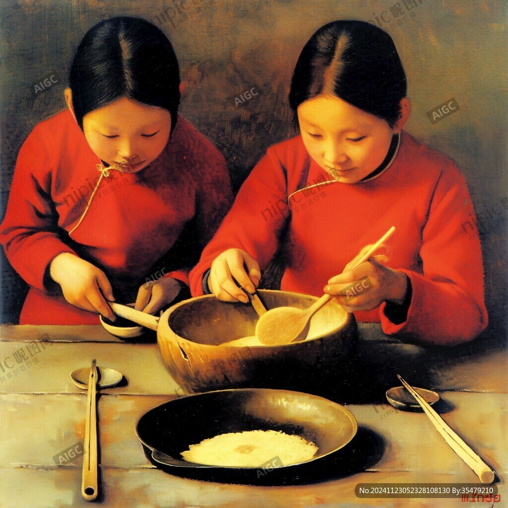 六十年代生活場景油畫
