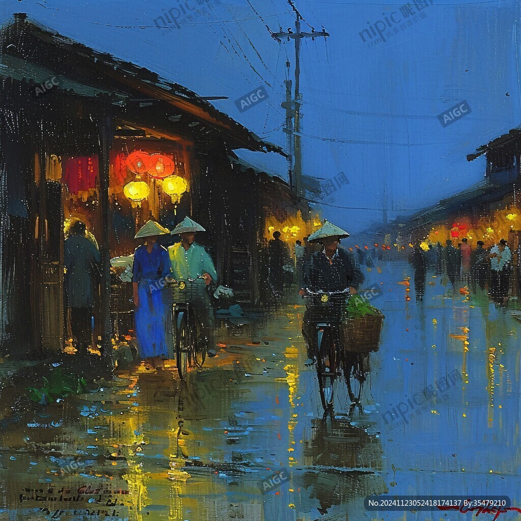 雨巷插畫