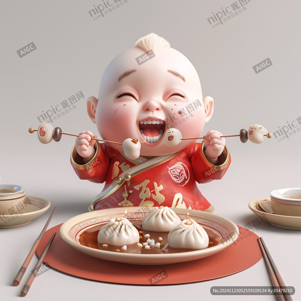 吃湯圓的娃娃