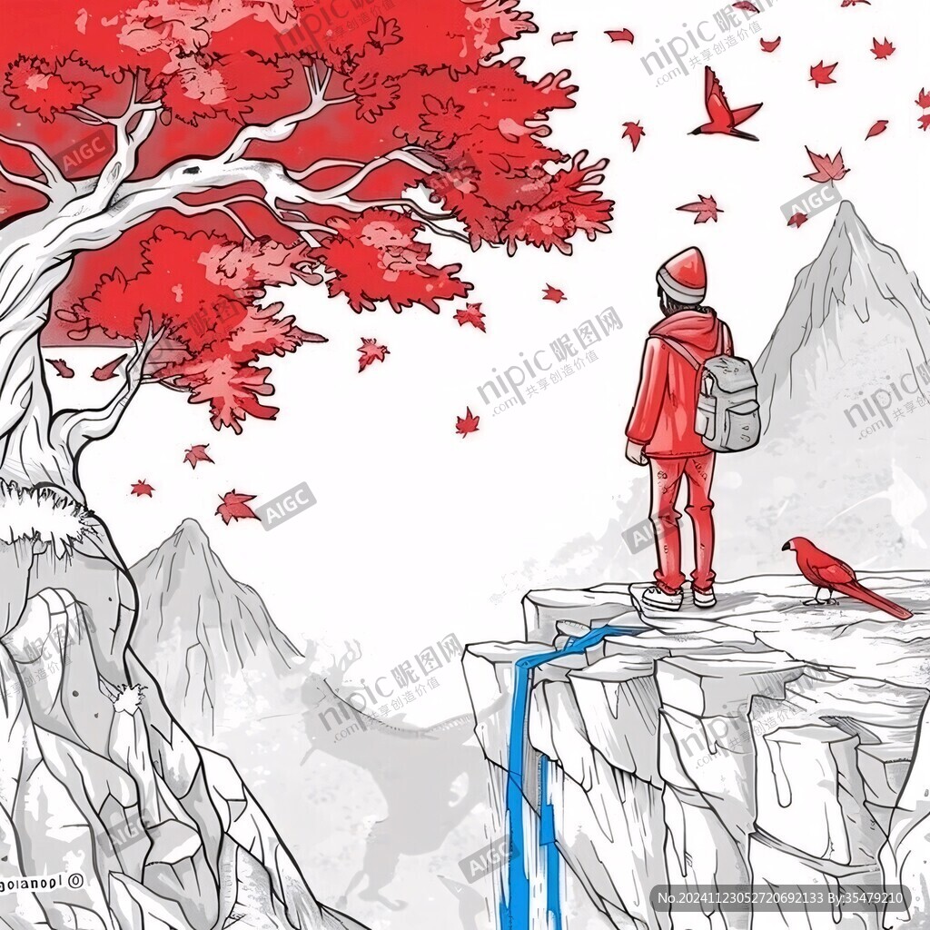 紅葉包裝插畫