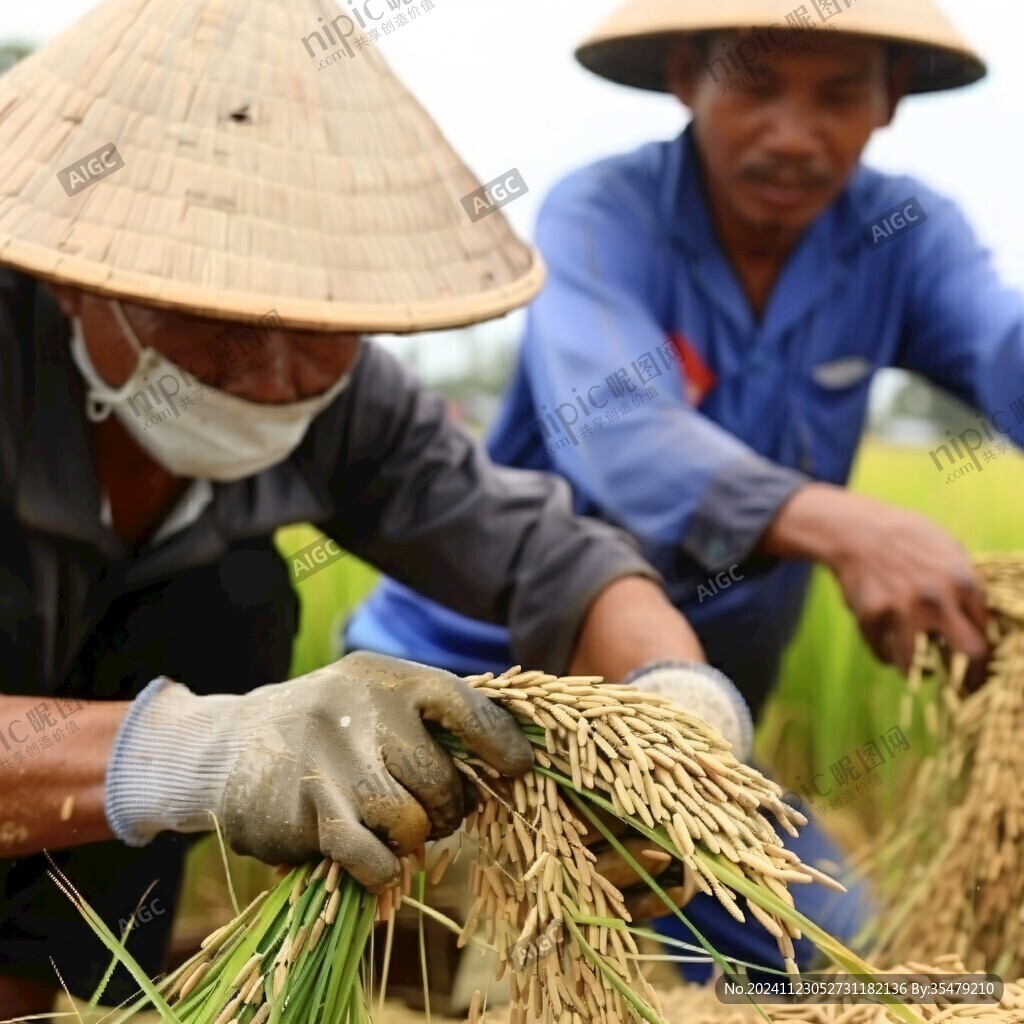 農(nóng)忙水稻收割