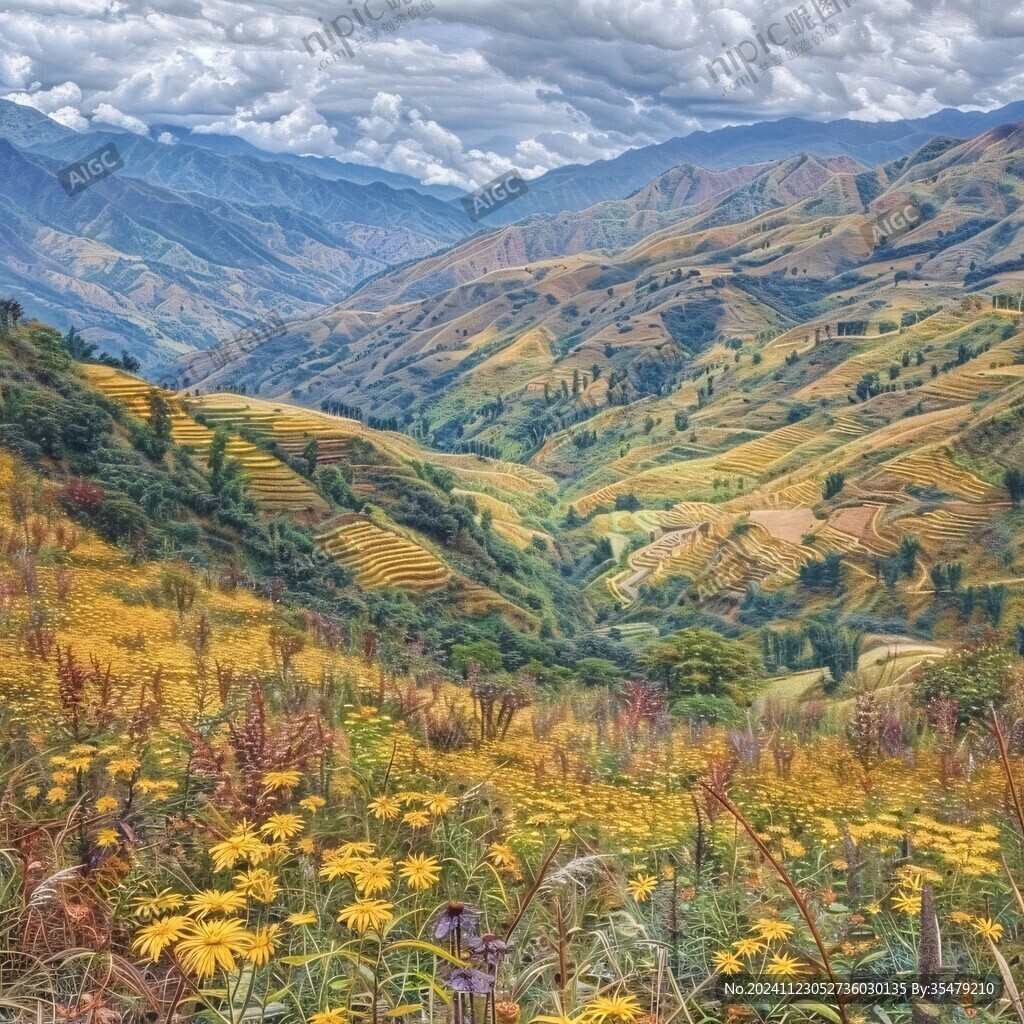 彩色山谷風(fēng)景圖