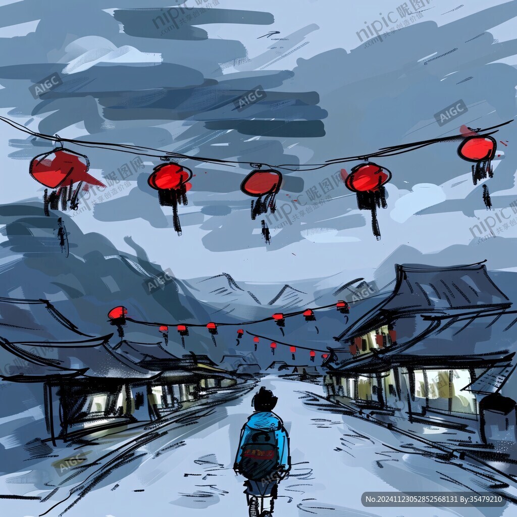 新年古街街景