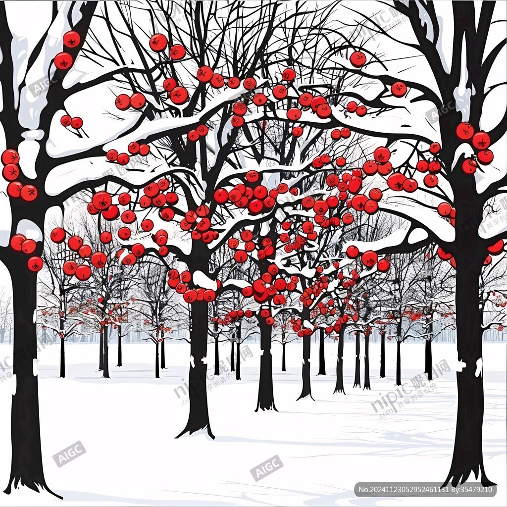 雪球山楂插畫
