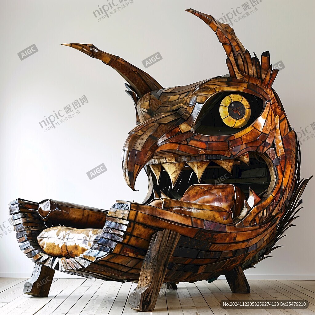 木雕怪魚