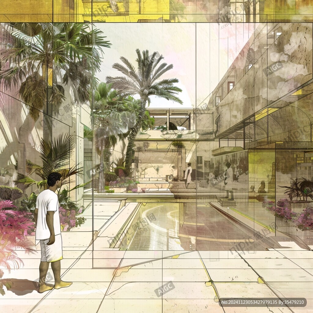 立面透視插畫