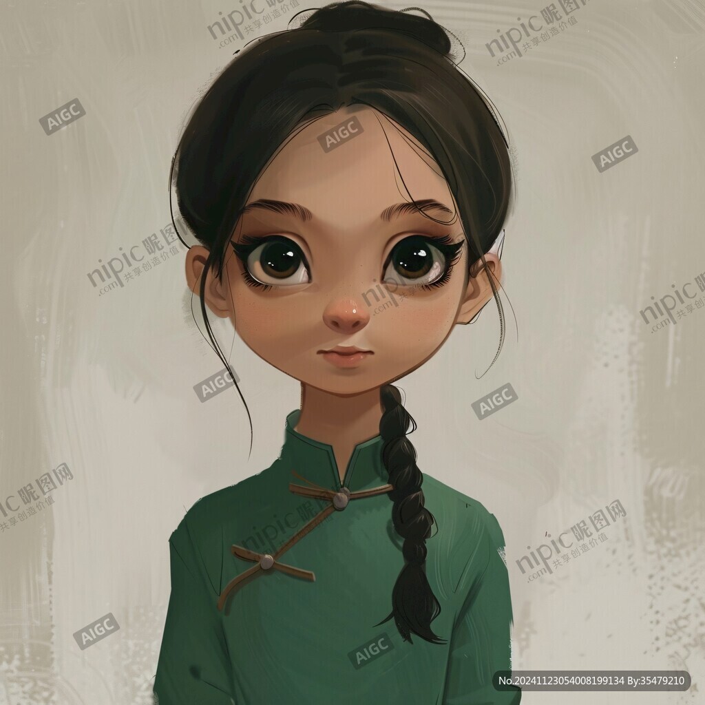 卡通旗袍女孩頭像