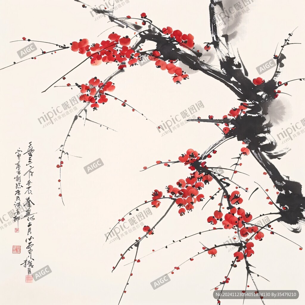 紅梅報喜圖