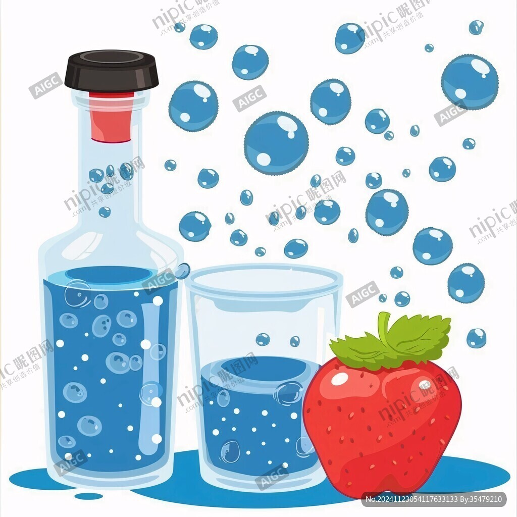 手繪果汁山楂藍莓飲料