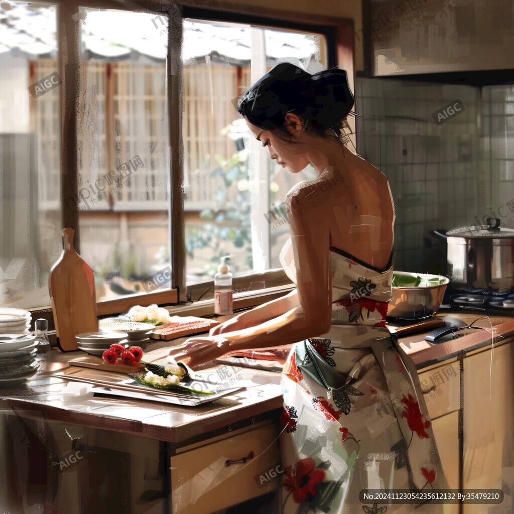 美女下廚