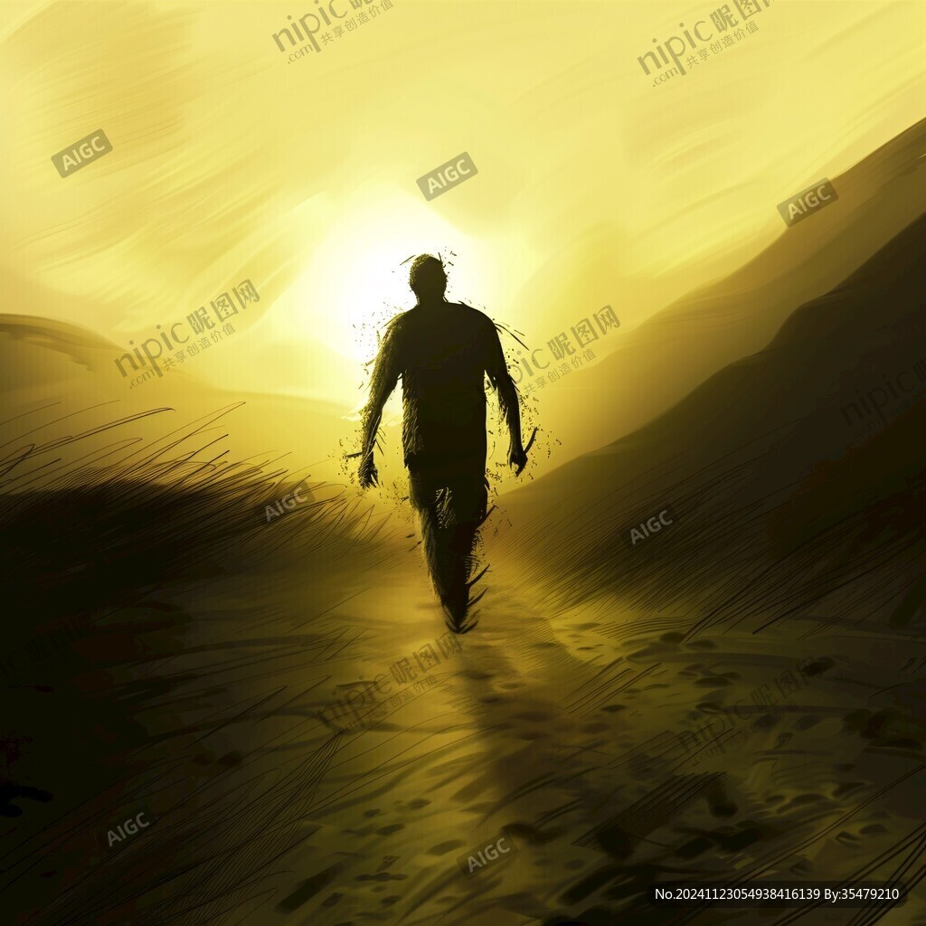 夕陽下的獨行者
