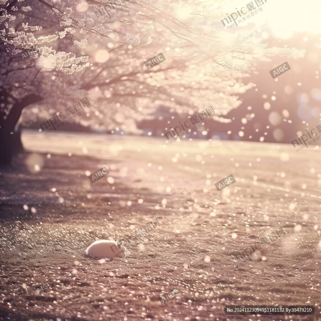 落花意境圖