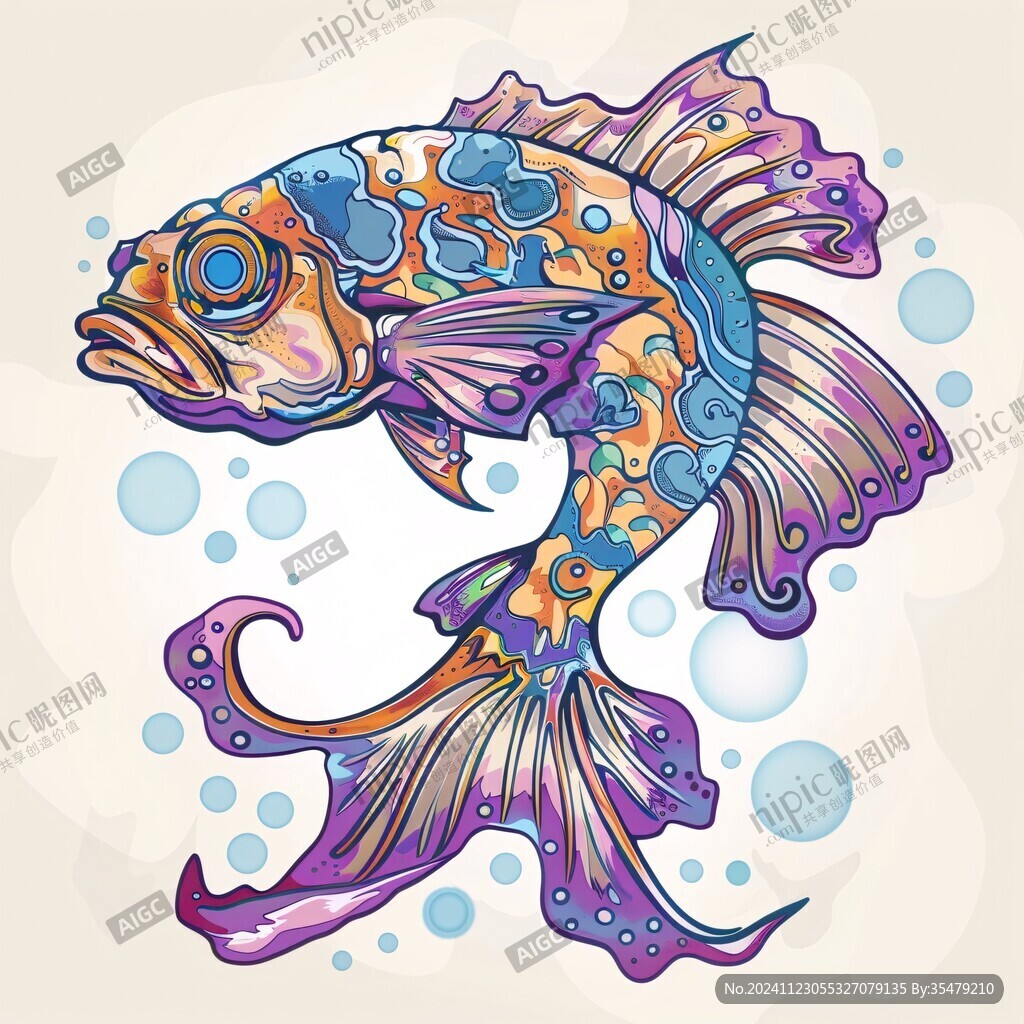 手繪雙魚插畫
